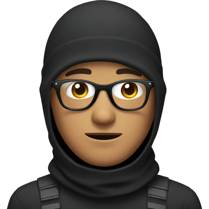 guy in balaclava and glasses emoji
