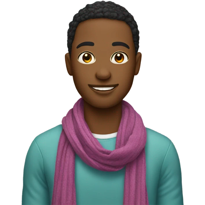 skater wearing scarf emoji