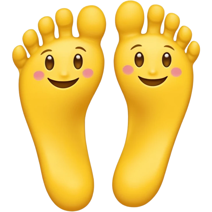 Happy face with ￼feet  emoji