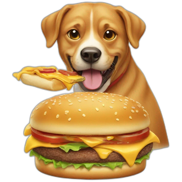 dog eats burger  emoji