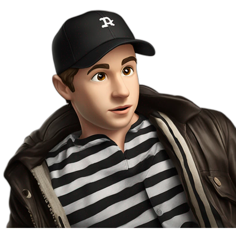 "Striped shirt, backwards hat" emoji