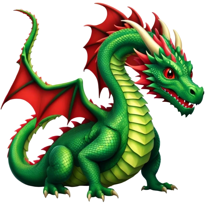 red and green Dragon Full Body emoji