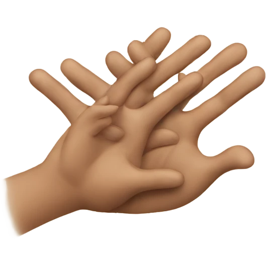 two hands greeting emoji