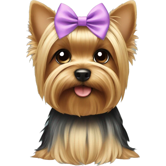 yorkie with a bow emoji