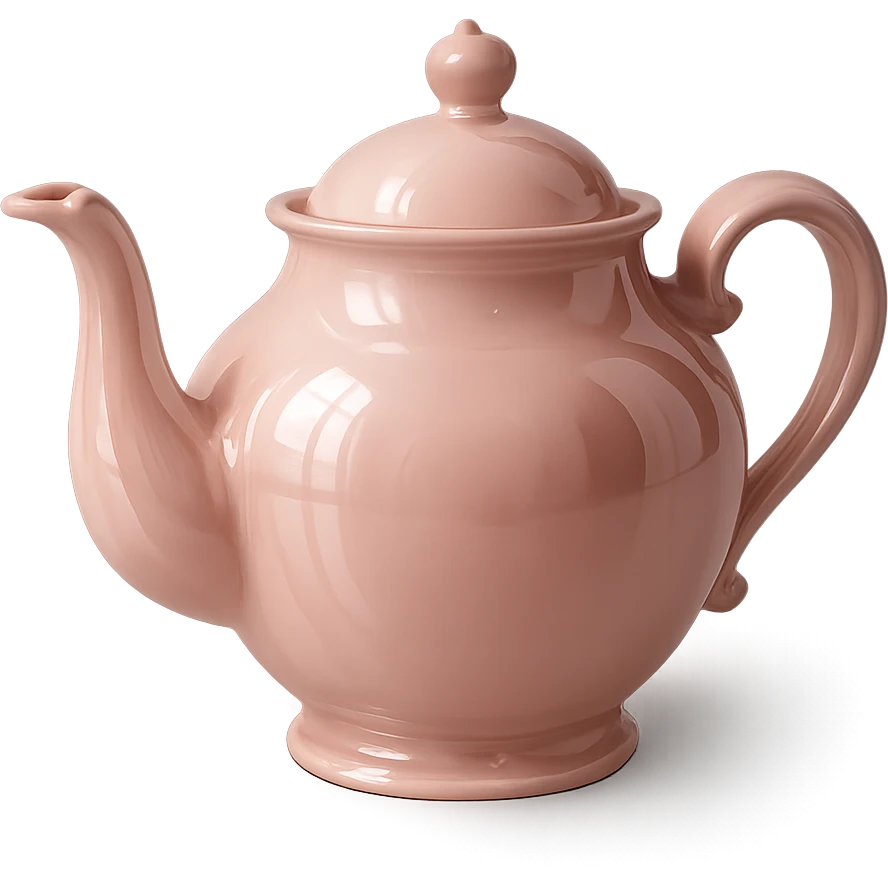 pink teapot, elegant, glossy emoji