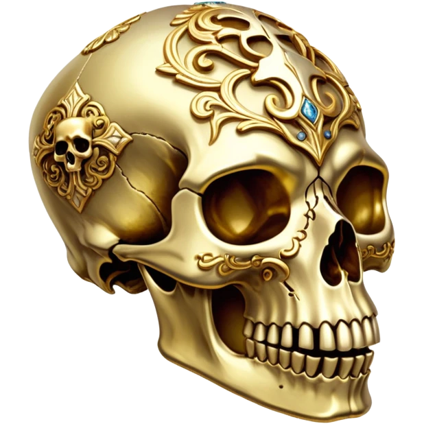 An ornate gilded dog skull  emoji