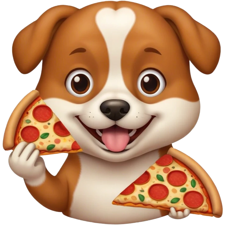 dog eating pizza emoji