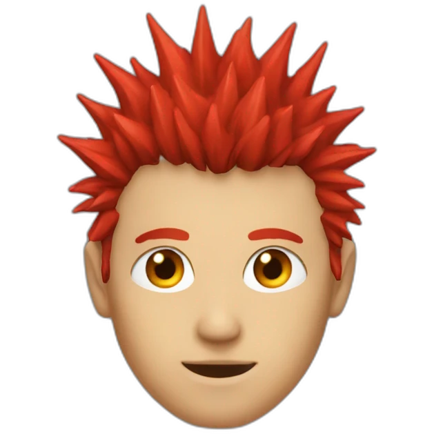 red-spiked-haired-guy, red-eyes emoji