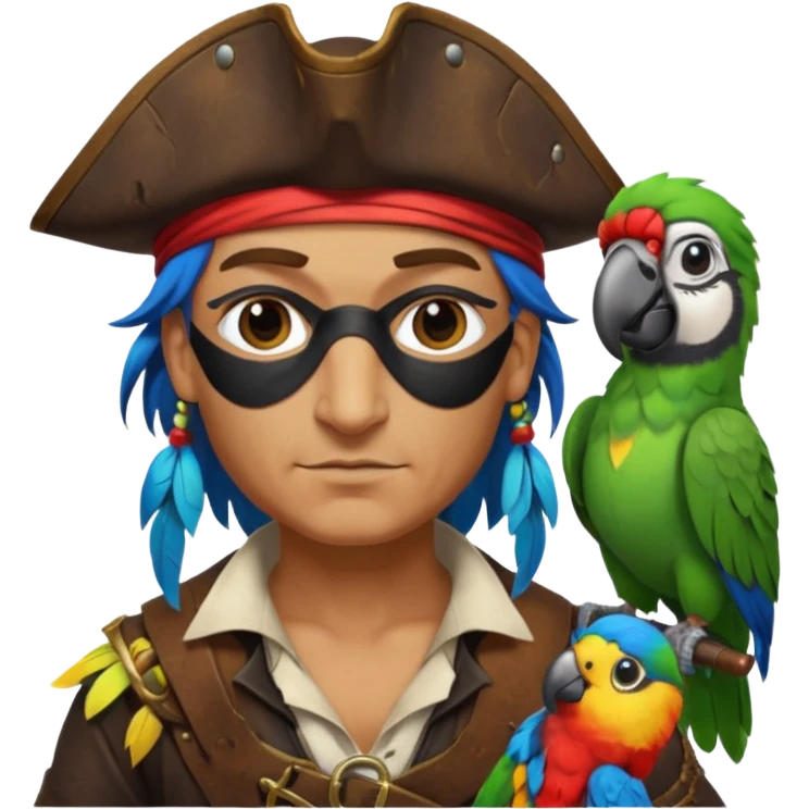 pirate and parrot emoji