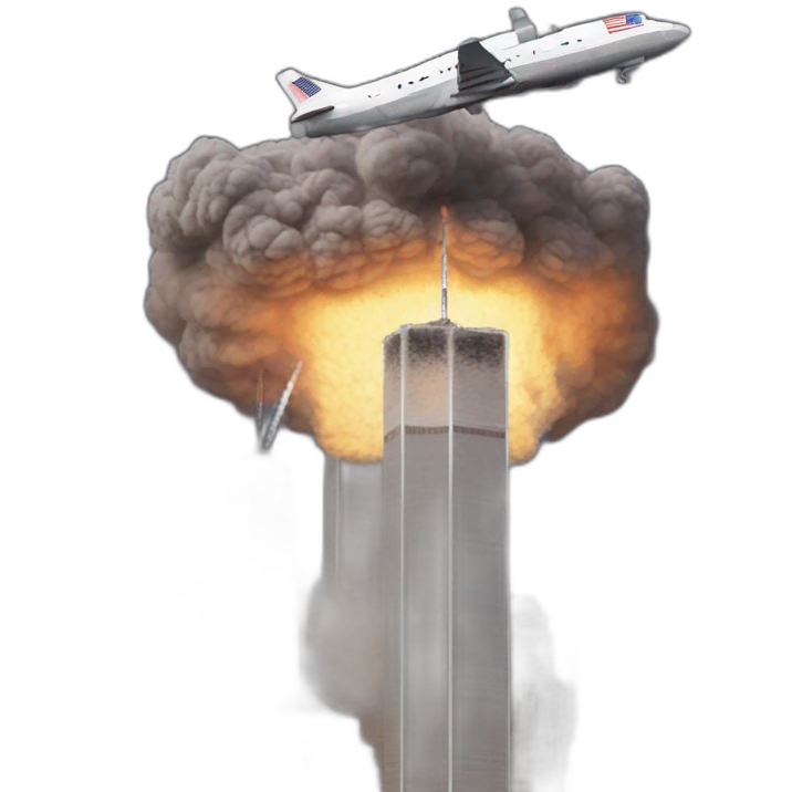 plane hits the twin towers on 9/11 emoji
