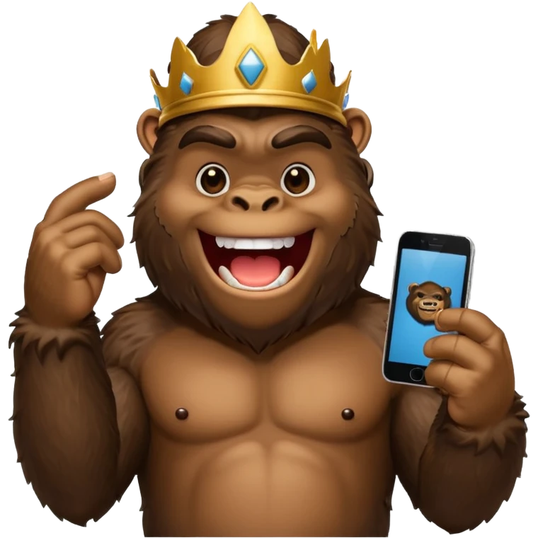 King Kong with a cell phone emojie emoji
