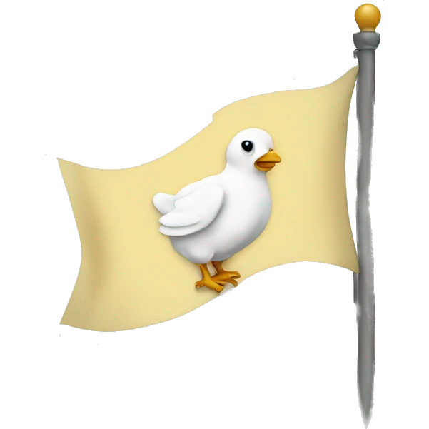White flag with baby chick logo emoji
