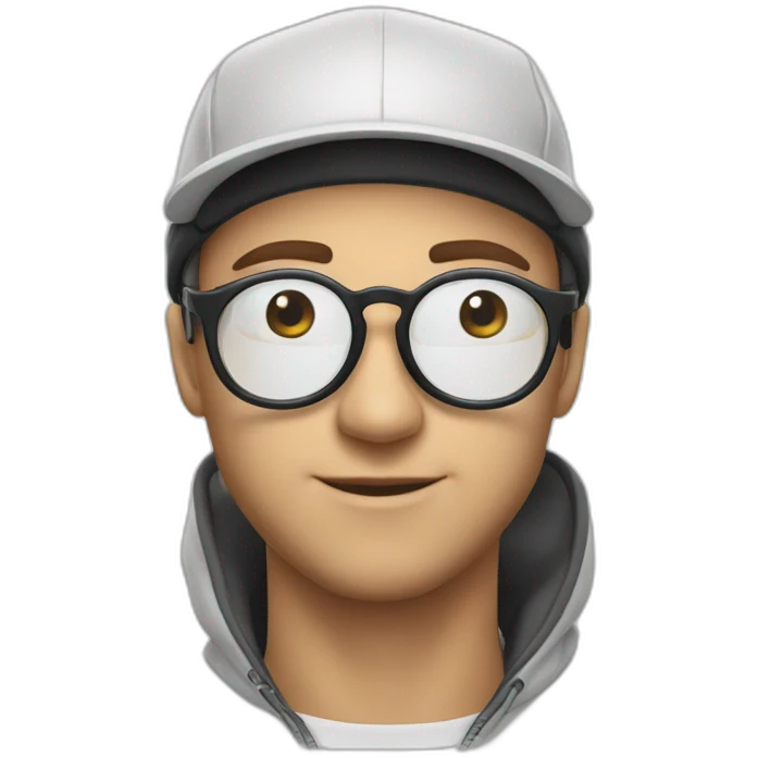 homme-white-casquette-lunette emoji
