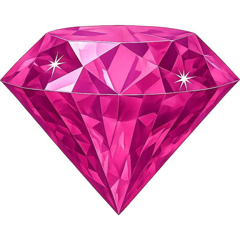 pink diamond, digital illustration emoji