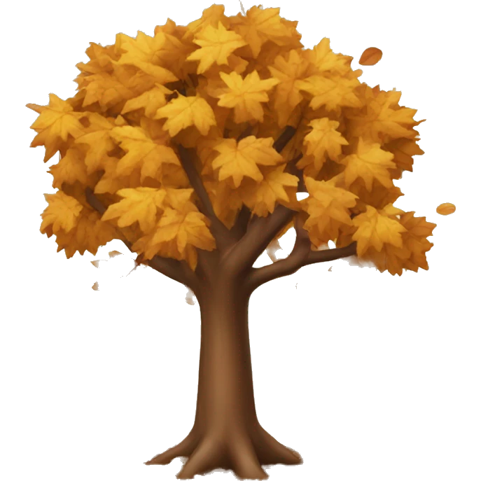 autumn tree with leaves falling  emoji