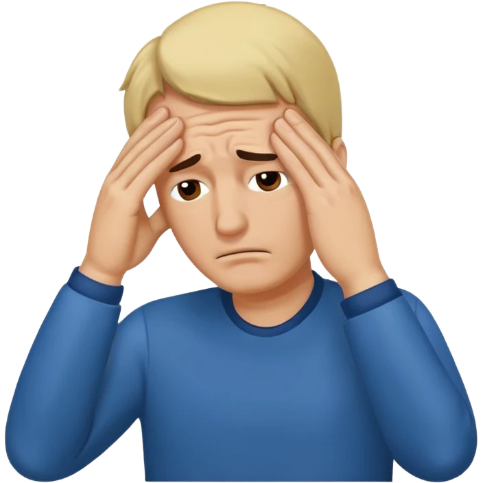 Bold man doing facepalm emoji