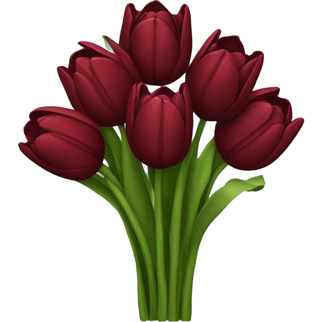 Dark red tulip bouquet  emoji