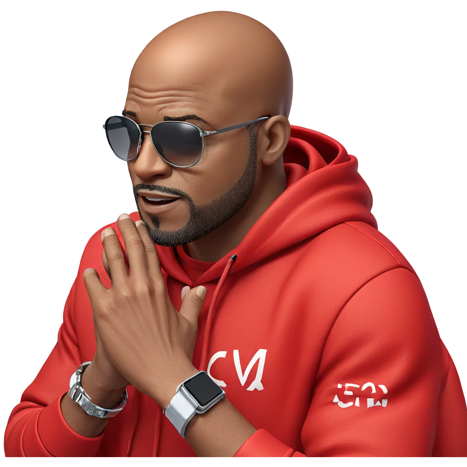 stylish male in red hoodie emoji