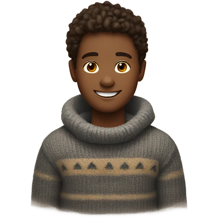 smiling boy in cozy sweater emoji