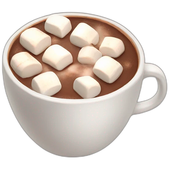 Hot chocolate with marshmallows Christmas themed  emoji
