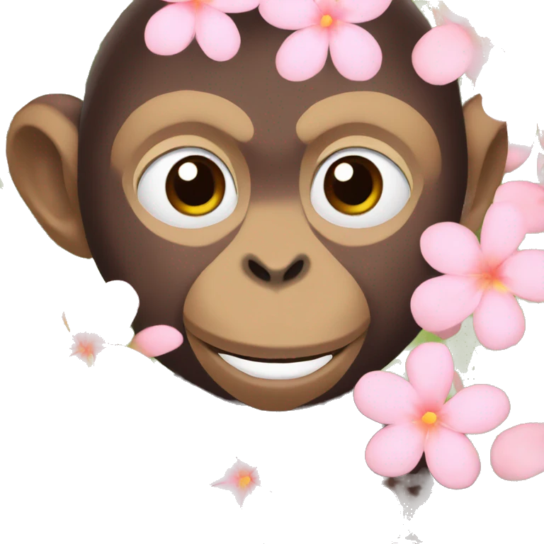 Monkey with love flowers  emoji