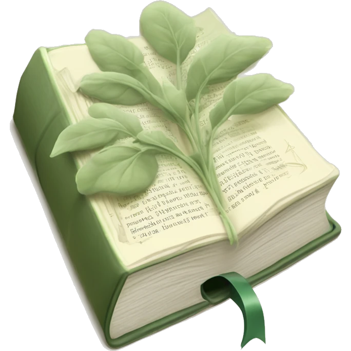 Open Light Sage green holy Bible with a light coloured gardens coming from the sides of the Bible  emoji