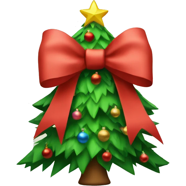 Christmas tree with big bow emoji