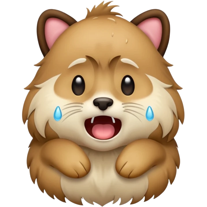 animal crying with shout, full body. emoji