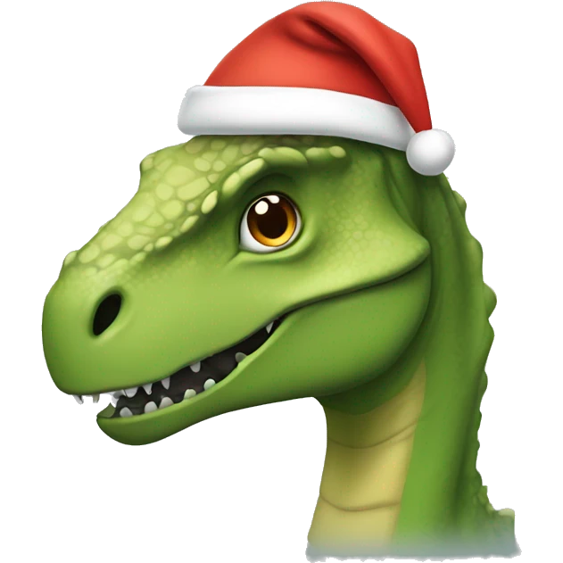 dinosaur with santa hat emoji