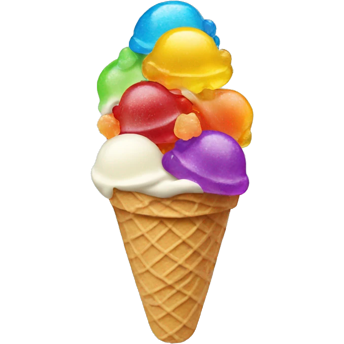ice cream with gummy bears emoji