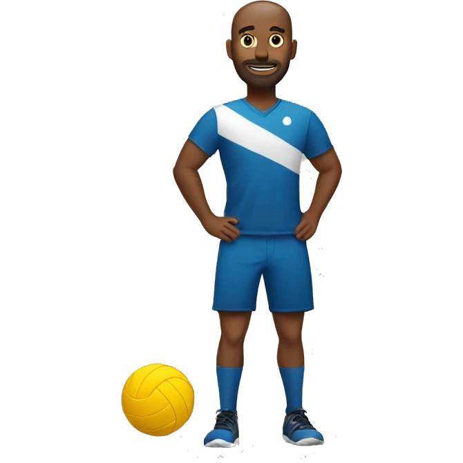 A man plays volleyball with no volleyball emoji
