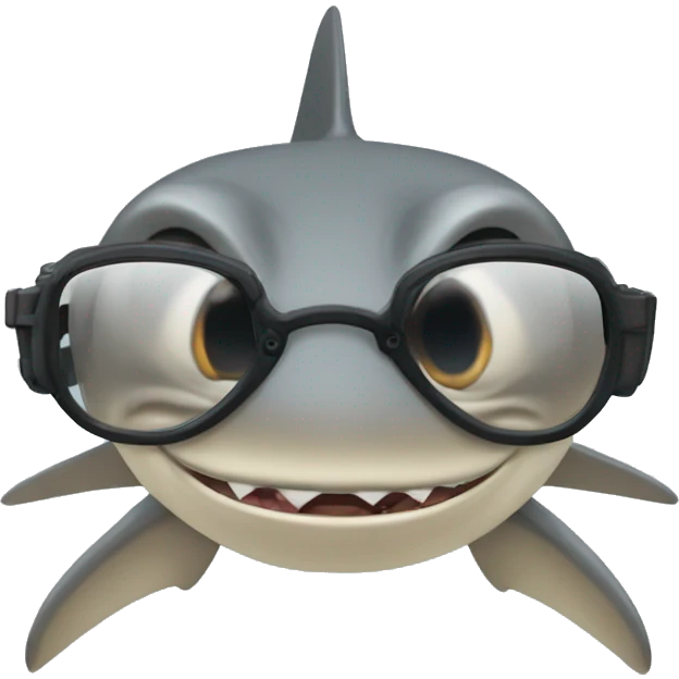 Tiburón con lentes en el decierto emoji