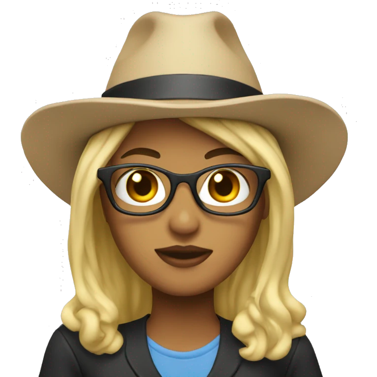 Blonde with glasses and MAGA hat  emoji