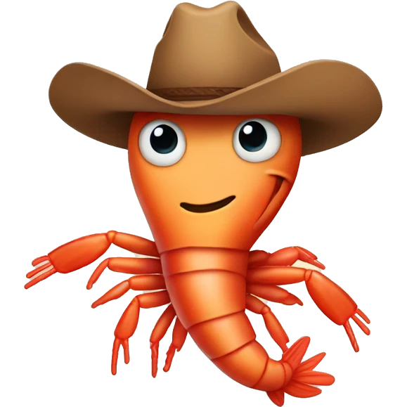 Shrimp with cowboy hat emoji
