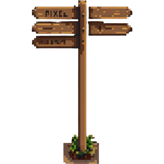 wooden signpost at crossroads emoji
