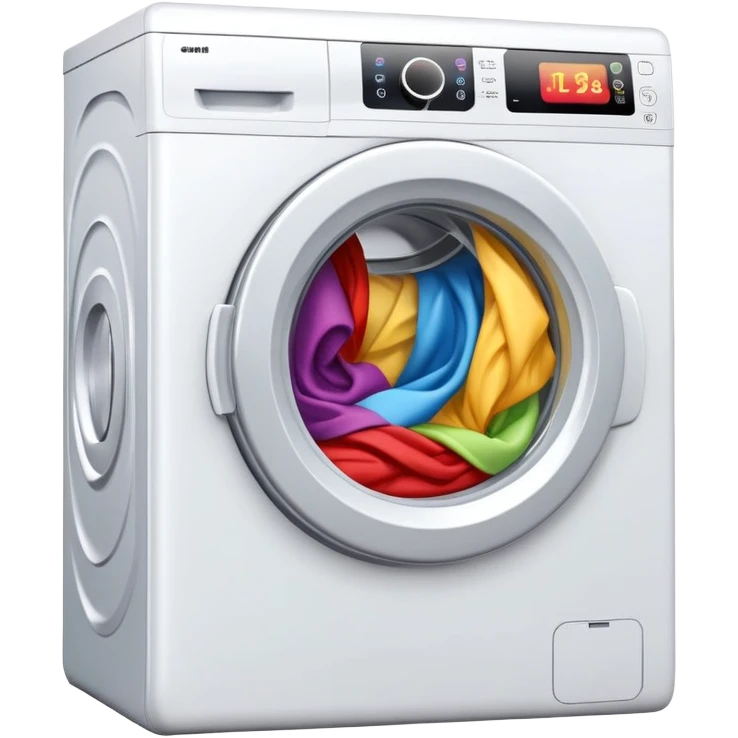 Open Washing machine with clothes inside emoji