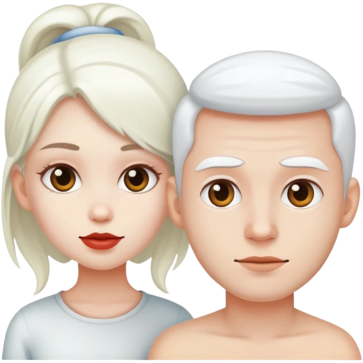a girl and guy with white skin  emoji
