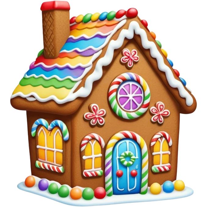 rainbow gingerbread house emoji