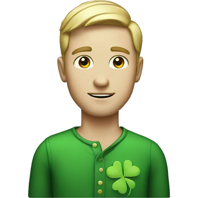white man with four leaf clover emoji
