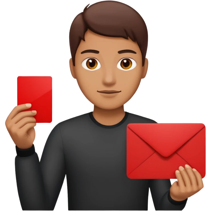 Eloji 🙂un carton rouge dans la main  emoji