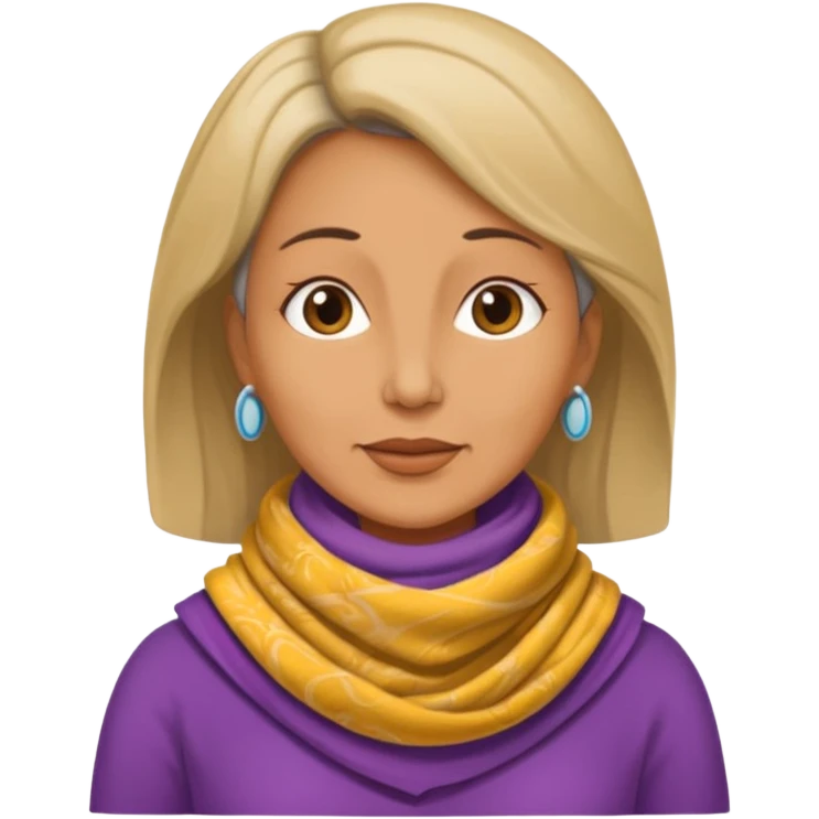 a woman, middle age, waring a tracheao stoma emoji