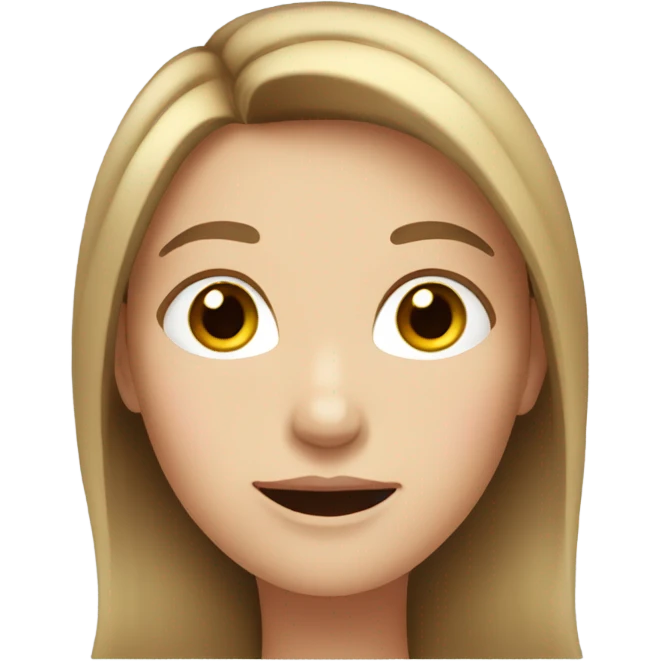 White woman with brown hair blushing  emoji