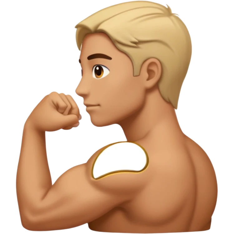 Create a shoulder emoji with all 3 delts visible. Side shoulder view. Arms down and show only shoulder part emoji