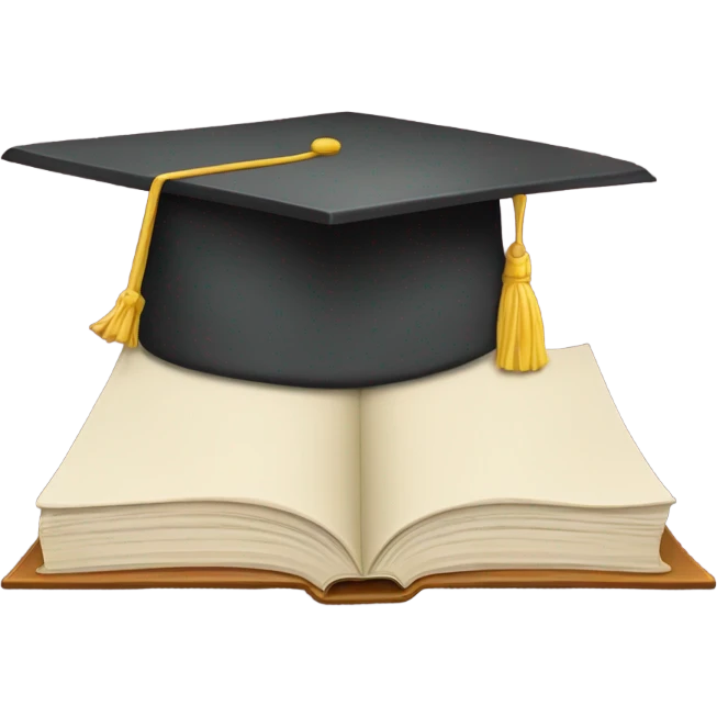 Textbook with a hat on emoji