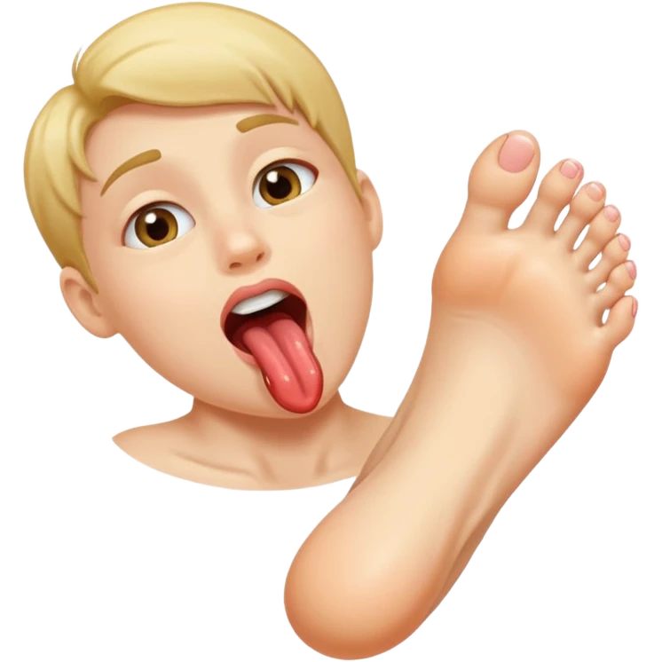 Tongue licking feet emoji
