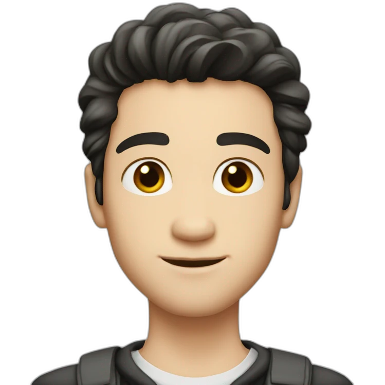 Handsome white boy almost 30 years old, long black hair emoji
