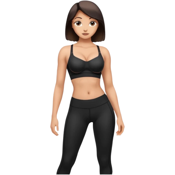 legging brassière noir poitrine nombril femme  emoji