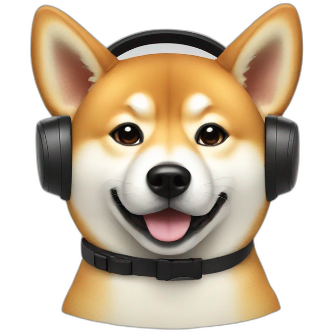 sitting shiba inu wearing vr headset emoji