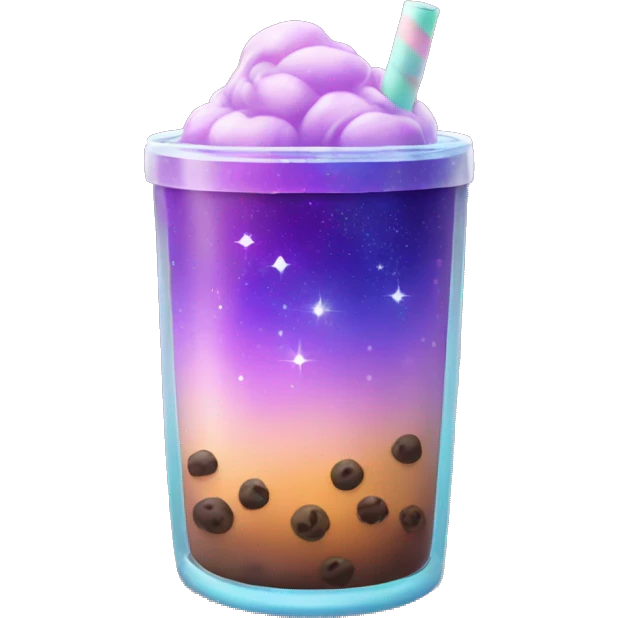 galaxy looking boba tea emoji