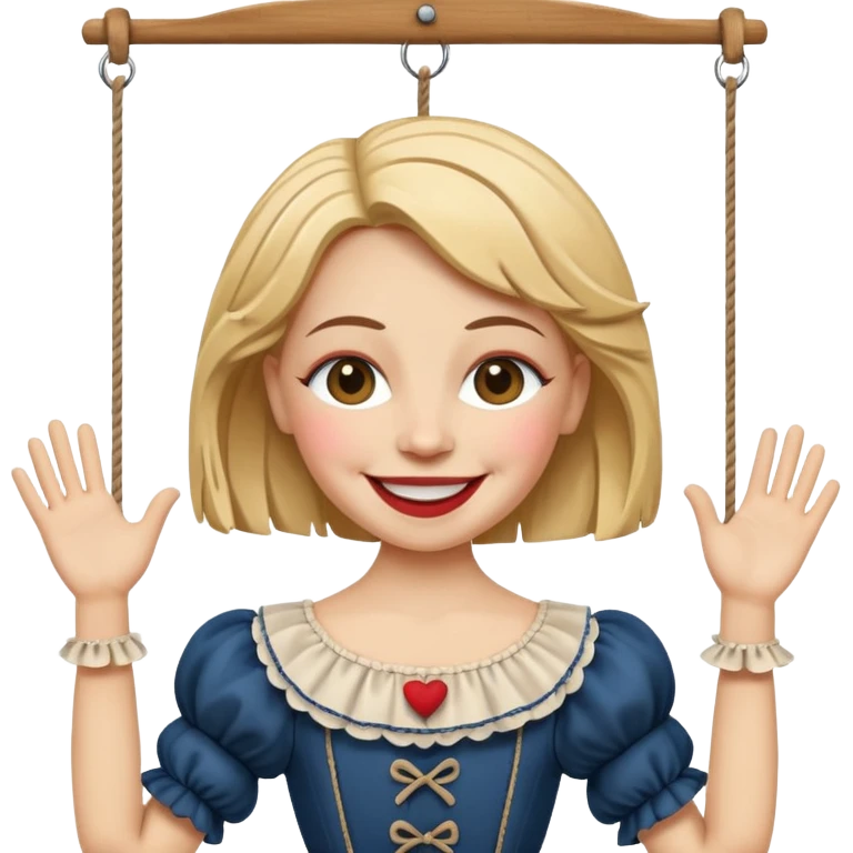 A marionette which is a beautiful happy girl emoji